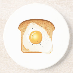Fried egg on toast coaster