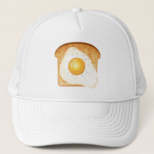 Fried egg on toast trucker hat