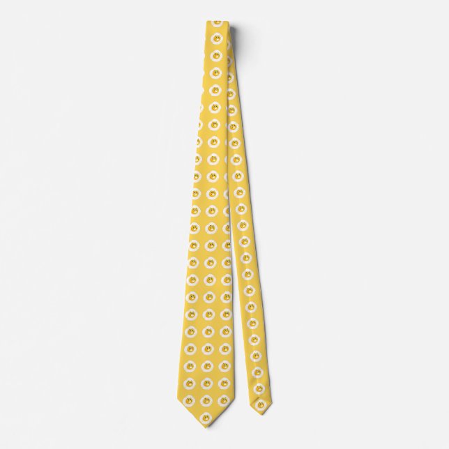Fried Egg Pattern Funny Birthday BBQ Humour Tie (Front)