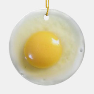 fried egg photo ceramic tree decoration