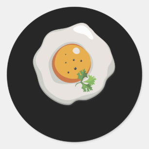 Fried Egg Sunny Side Up Breakfast Food Classic Round Sticker