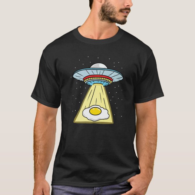 Fried Egg Ufo Abduction Egg T-Shirt (Front)
