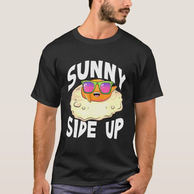  Fried Egg Wearing Sunglasses Sunny Egg T-Shirt (Front)