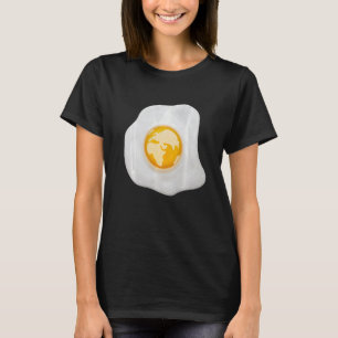 Fried Egg With Earth Globe on Yolk Costume   T-Shirt