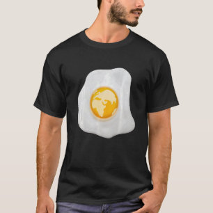 Fried Egg With Earth Globe on Yolk Costume T-Shirt