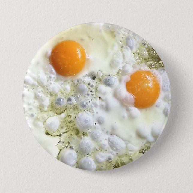 Fried eggs 7.5 cm round badge (Front)