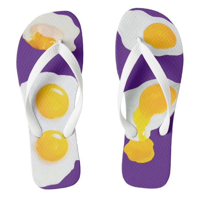 'Fried Eggs' Adult Flip Flops (Footbed)