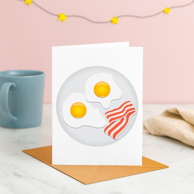 Fried Eggs And Bacon Breakfast Note Cards (Creator Uploaded)