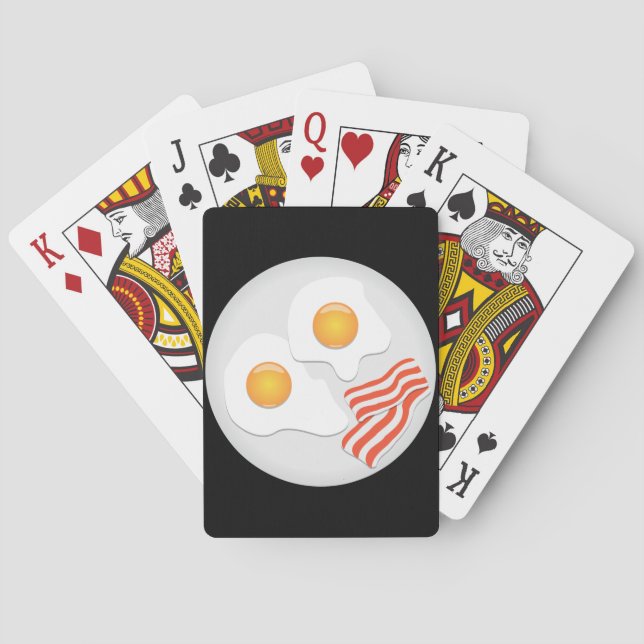 Fried Eggs and Bacon Breakfast Playing Cards (Back)
