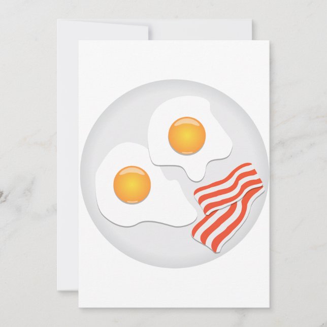 Fried Eggs And Bacon Invitations (Front)