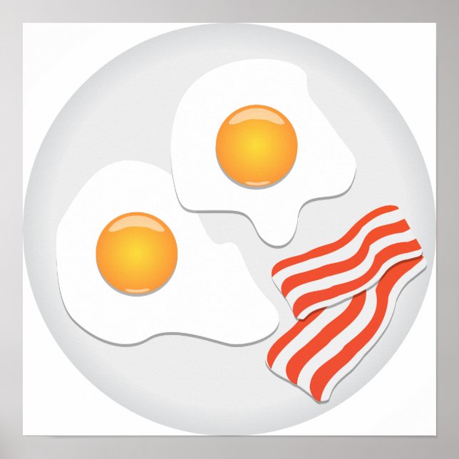 Fried Eggs And Bacon Poster (Front)