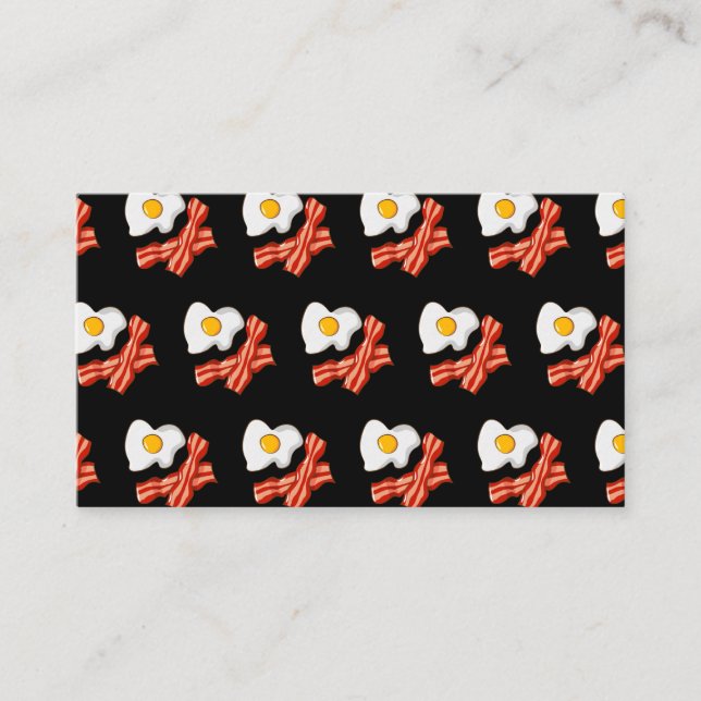 Fried Eggs Bacon Breakfast Lovers Foodie Junk Food Business Card (Front)