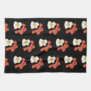 Fried Eggs Bacon Breakfast Lovers Foodie Junk Food Tea Towel