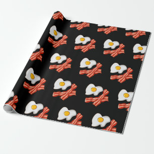 Fried Eggs Bacon Breakfast Lovers Foodie Junk Food Wrapping Paper