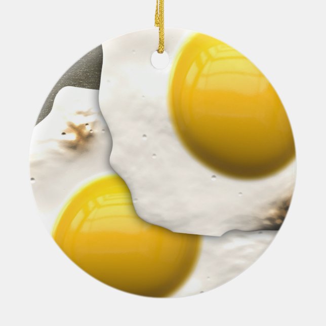 Fried Eggs Ceramic Tree Decoration (Back)