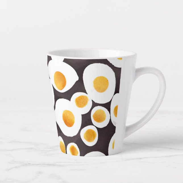 Fried eggs for breakfast latte mug (Right)