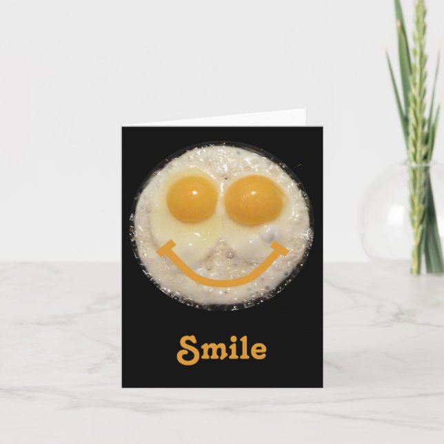 Fried Eggs Happy Face Blank Notecard (Front)