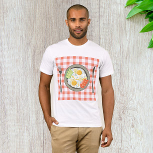 Fried Eggs On A Plate Mens T-Shirt