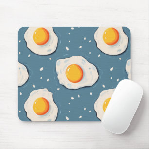 Fried Eggs on Blue Mouse Mat