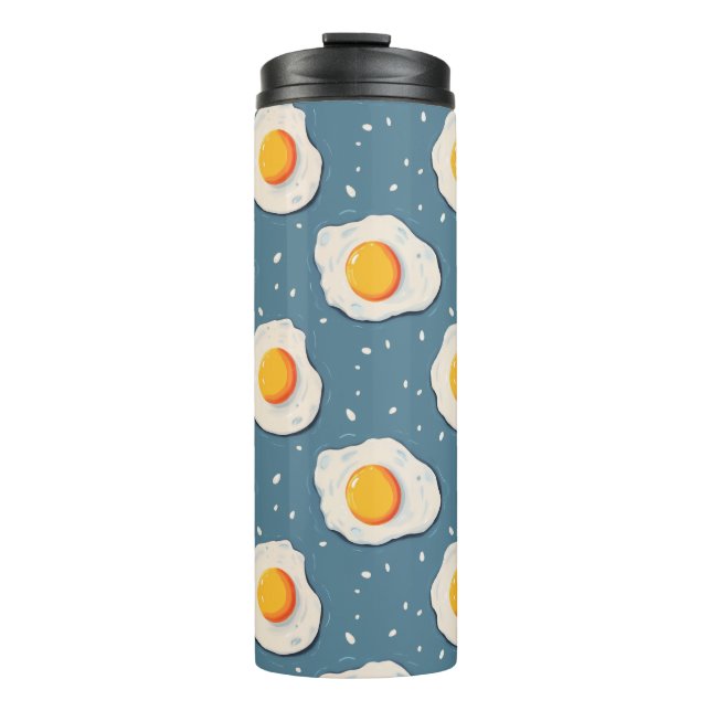 Fried Eggs on Blue Thermal Tumbler (Front)