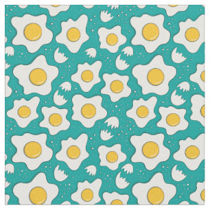 fried eggs pattern fabric