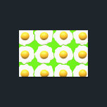 Fried eggs pop art lime green hipster canvas<br><div class="desc">Bright,  funky pop art style design with quirky design of yellow and white fried eggs pattern on a lime / grass green background. Funny and unusual and a bit out there..</div>