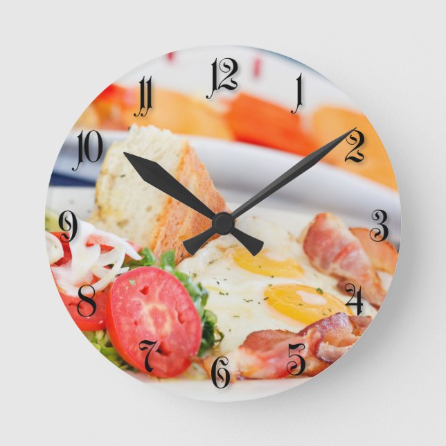 Fried eggs round clock (Front)