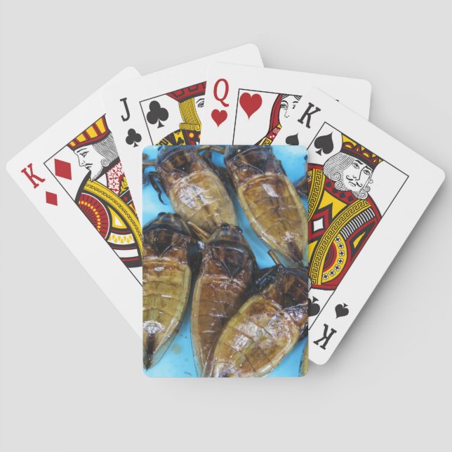 Fried Giant Water Bug (Maeng Daa) ... Asian Food Playing Cards (Back)