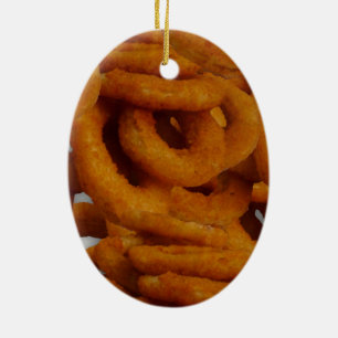 Fried Golden Onion Rings Photography Ceramic Tree Decoration