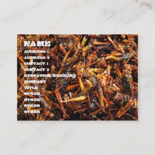 Fried Grasshopper (Takkataen Thot) Asian Food Business Card