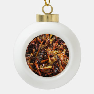 Fried Grasshopper (Takkataen Thot) Asian Food Ceramic Ball Christmas Ornament