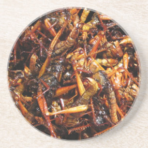 Fried Grasshopper (Takkataen Thot) Asian Food Coaster