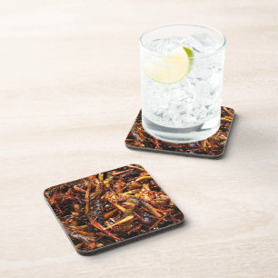 Fried Grasshopper (Takkataen Thot) Asian Food Coaster