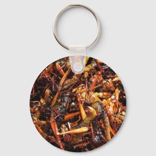 Fried Grasshopper (Takkataen Thot) Asian Food Key Ring (Front)
