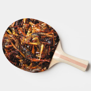 Fried Grasshopper (Takkataen Thot) Asian Food Ping Pong Paddle