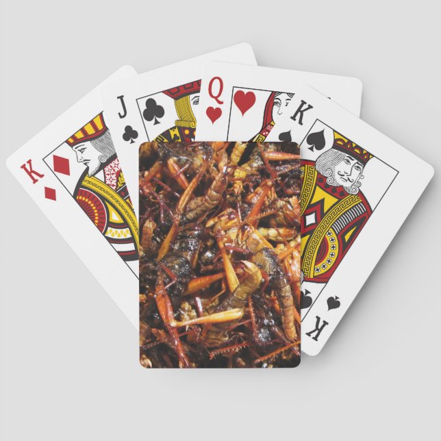 Fried Grasshopper (Takkataen Thot) Asian Food Playing Cards (Back)