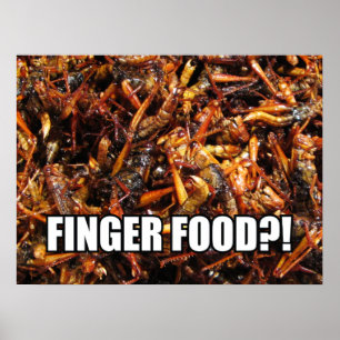 Fried Grasshopper (Takkataen Thot) Asian Food Poster