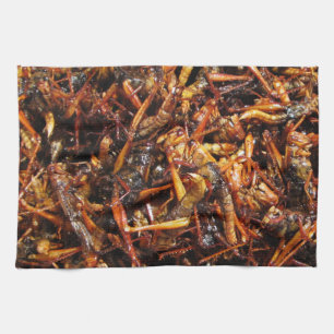 Fried Grasshopper (Takkataen Thot) Asian Food Tea Towel