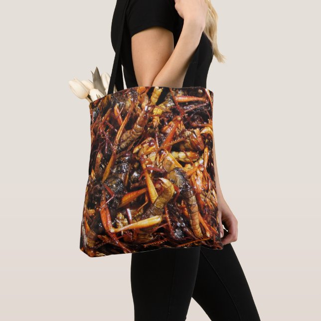 Fried Grasshopper (Takkataen Thot) Asian Food Tote Bag (Close Up)