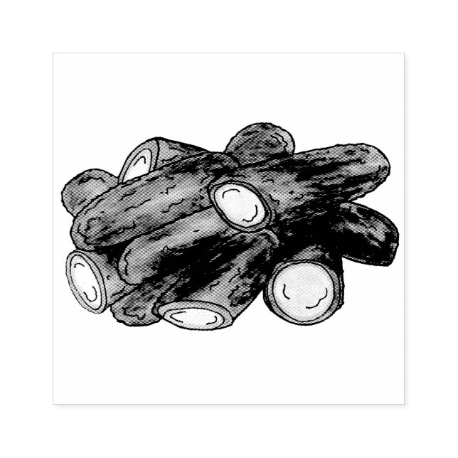 Fried Jalapeño Poppers Green Hot Jalapeno Pepper Rubber Stamp (Imprint)