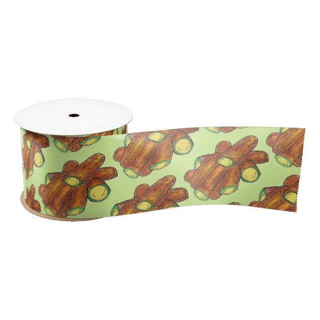 Fried Jalapeño Poppers Green Hot Jalapeno Pepper Satin Ribbon (Spool)