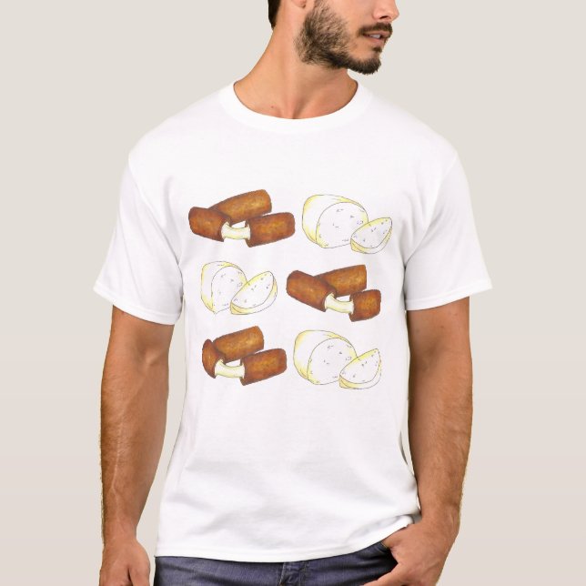 Fried Mozzarella Cheese Sticks Junk Food Foodie T-Shirt (Front)