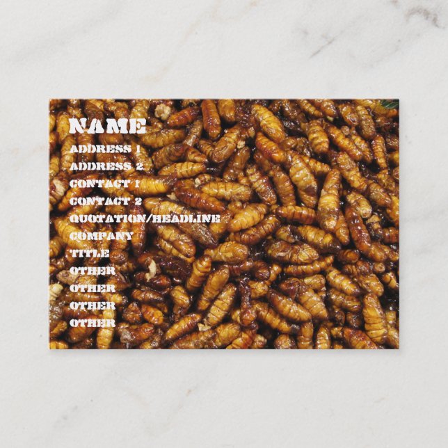 Fried Silk Worms ... Thai Street Food Business Card (Front)