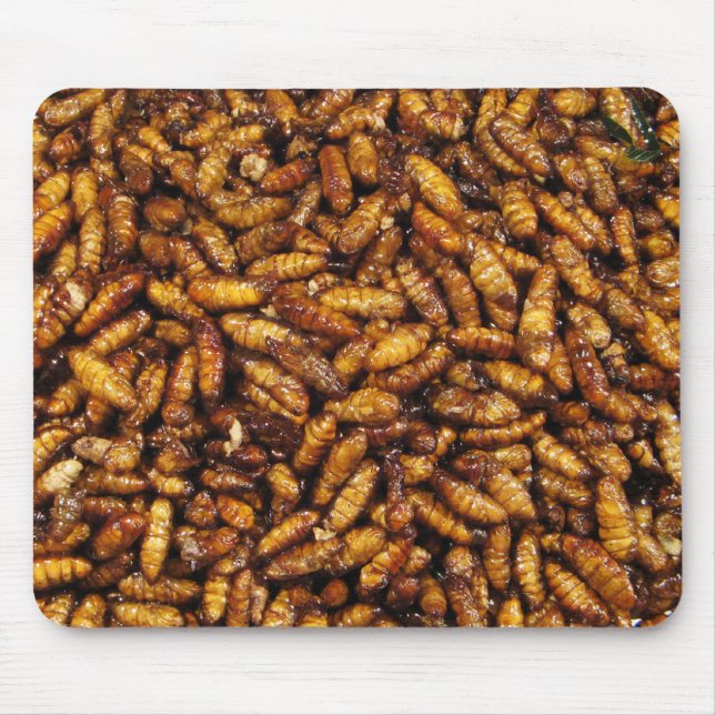 Fried Silk Worms ... Thai Street Food Mouse Mat (Front)