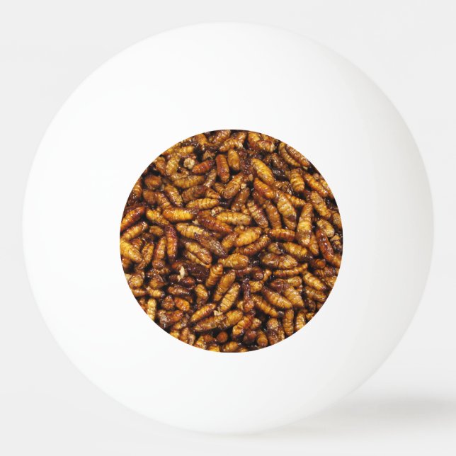 Fried Silk Worms ... Thai Street Food Ping Pong Ball (Front)