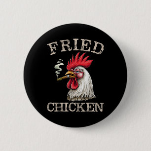 Fried Smoking Chicken Graphic Weed Men Women 6 Cm Round Badge