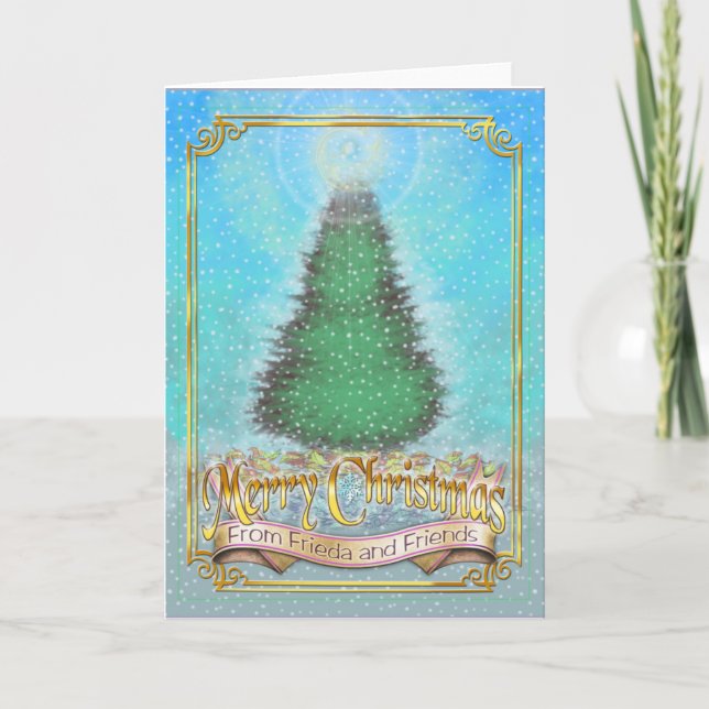 Frieda Tails Christmas Card - Christmas Tree (Front)