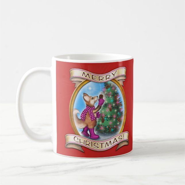 Frieda Tails Christmas mug (Left)