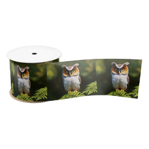 "Frieda the Screech Owl: A Nocturnal Beauty" Satin Ribbon