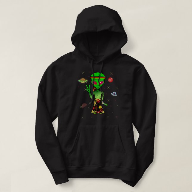 Frieden peace psychedelic hippie Space Alien Germa Hoodie (Design Front)